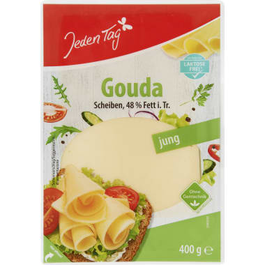 Jeden Tag Gouda in Scheiben