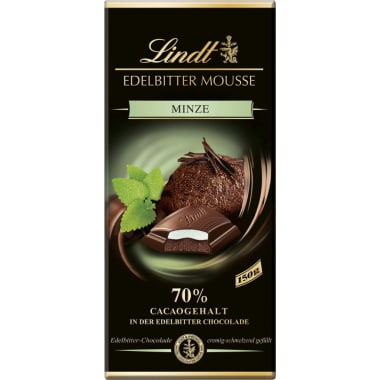 Lindt Schokolade Edelbittermousse Minze