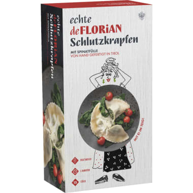 Deflorian Schlutzkrapfen mit Spinatfülle