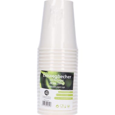 Kuwopa Papierbecher 0,2 Liter 20er-Packung
