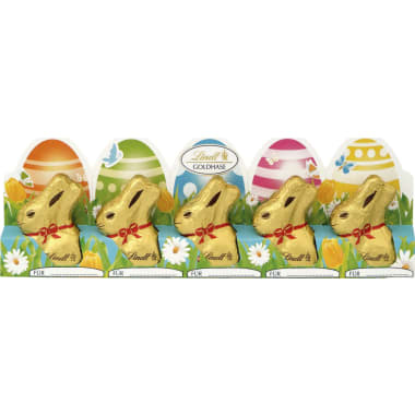 Lindt Mini Goldhase mit Perforation 5er-Packung