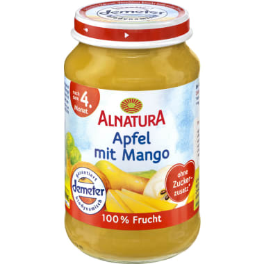 Alnatura Bio Apfel mit Mango 100% Frucht 4. Monat