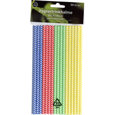Papiertrinkhalme bunt gezackt