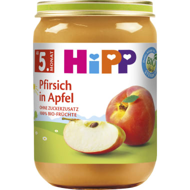 Hipp Pfirsich in Apfel 4. Monat