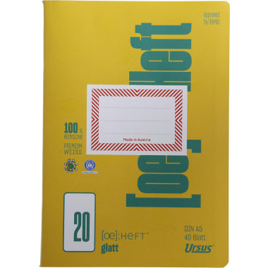 Heft Glatt A5 Nr. 1 20 Blatt