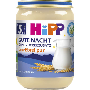 Hipp Gute Nacht Grießbrei pur 5. Monat