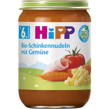 Hipp Bio Schinkennudeln-Tomate-Karotte 6. Monat