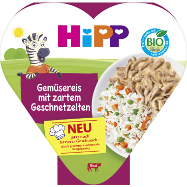 Hipp Bio Gemüsereis-Erbsen-Geschnetzeltes 12. Monat