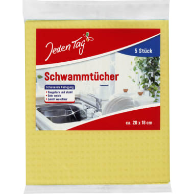 Jeden Tag Schwammtuch 3 Farben 5er-Packung