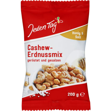 Jeden Tag Cashew-Erdnuss Mix Honig und Salz