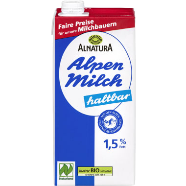Alnatura Bio Haltbare Alpenmilch 1,5% 1,0 Liter