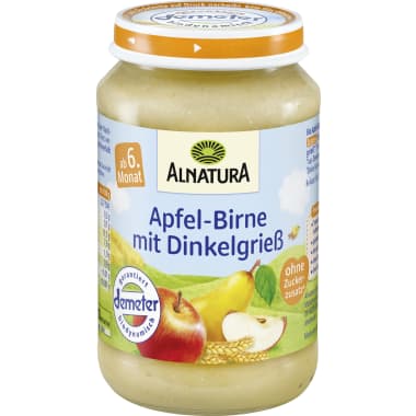 Alnatura Bio Apfel-Birne mit Dinkelgrieß 4. Monat