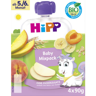 Hipp Quetschbeutel Mix 4. Monat 4er-Packung
