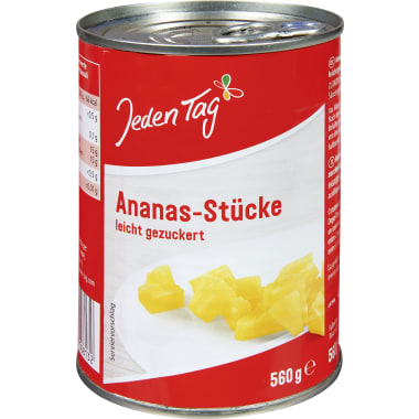 Jeden Tag Ananas-Stücke leicht gezuckert