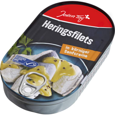 Jeden Tag Heringsfilets in Senfcreme