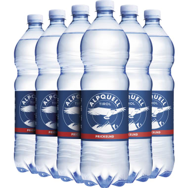 Alpquell Mineralwasser prickelnd Tray 6x 1,0 Liter