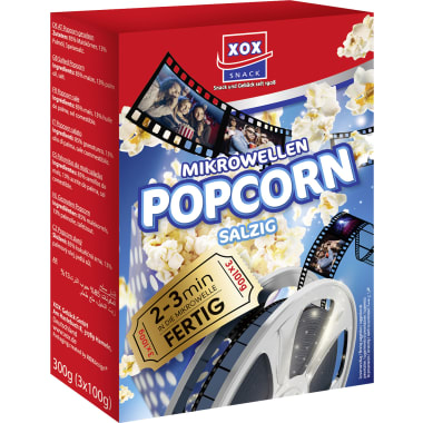 XOXO Mikrowellen-Popcorn salzig