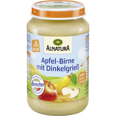 Alnatura Bio Apfel-Birne mit Dinkelgrieß 4. Monat