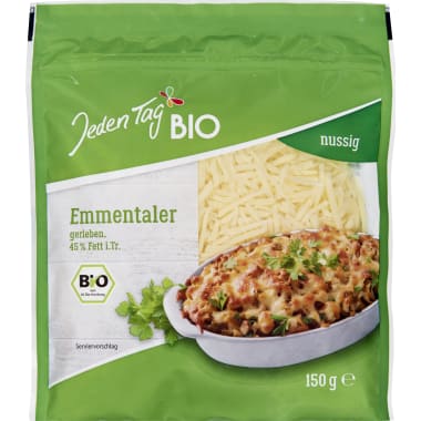 Jeden Tag Bio Bio Emmentaler 45% gerieben