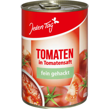 Jeden Tag Pizzatomaten gehackt