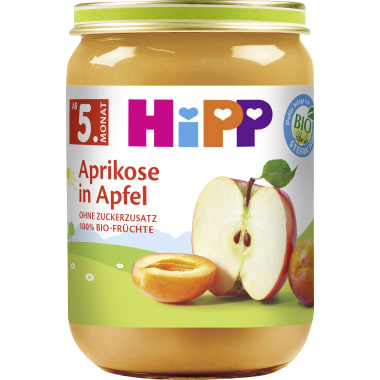 Hipp Marille in Apfel 4. Monat