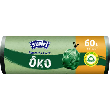 Swirl Öko-Müllbeutel mit Zuziehband 60 Liter