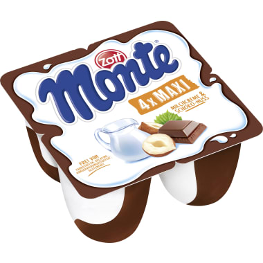 Zott Monte MAXI Milchcreme-Schoko-Nuss 4er-Packung