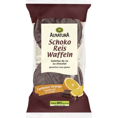 Alnatura Bio Schokoreiswaffeln Zartbitter Orange