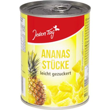 Jeden Tag Ananas-Stücke leicht gezuckert