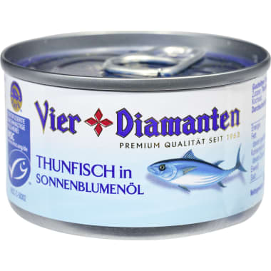 Vier Diamanten Thunfischfilets in Öl