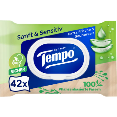 Tempo Feuchte Toilettentücher sanft und sensitiv