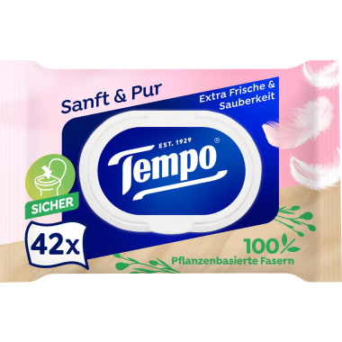 Tempo Feuchte Toilettentücher sanft und pur
