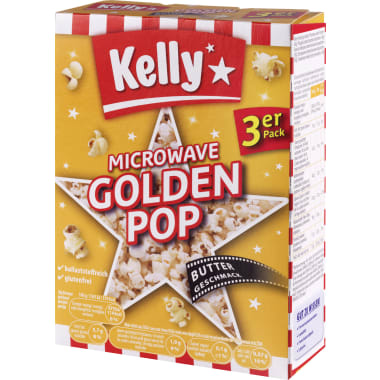 Kelly's Mikrowellenpopcorn Golden Pop Butter 3er-Packung