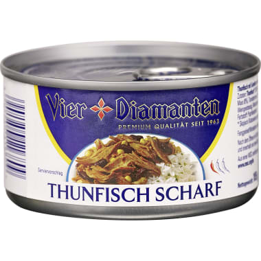 Vier Diamanten Thunfisch scharf