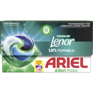 Ariel Allin1 Pods Touch of Lenor Unstoppables 19 Waschgänge