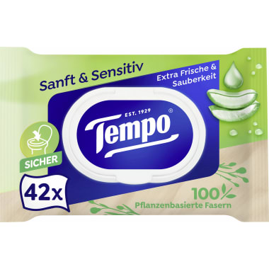 Tempo Feuchte Toilettentücher sanft und sensitiv