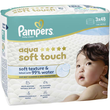 Pampers Feuchttücher Aqua Pure 3er-Packung