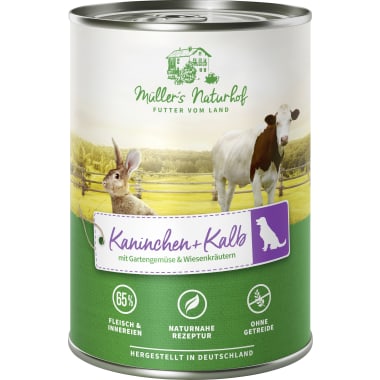 Müller's Naturhof Hund Kaninchen + Kalb