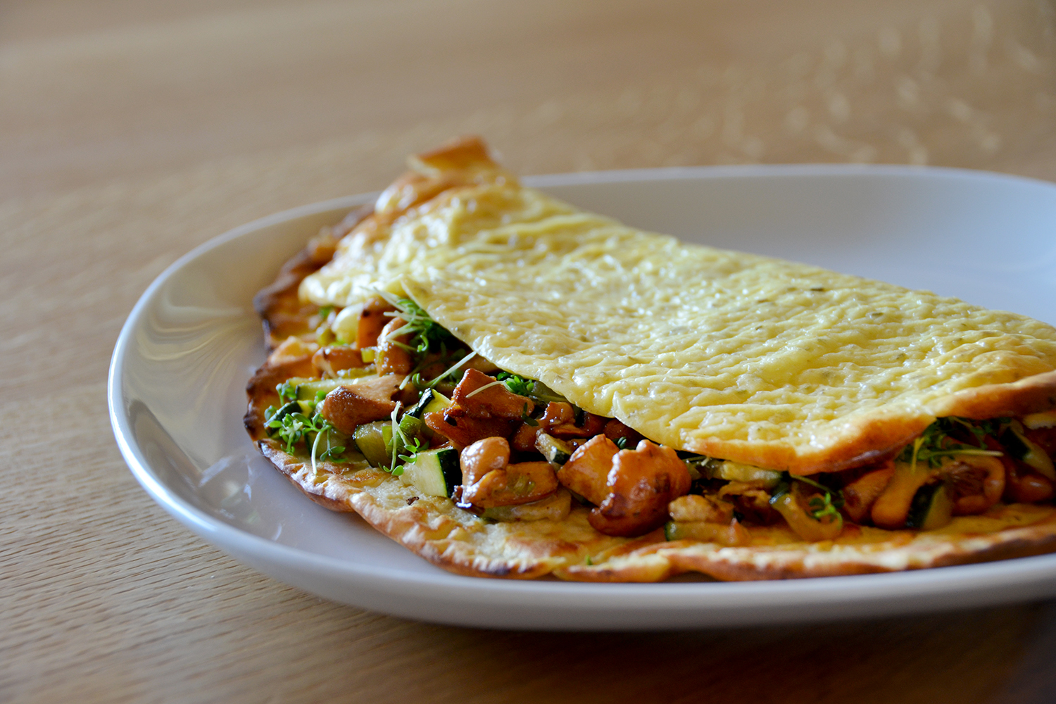 Protein-Wrap mit Eierschwammerlfüllung