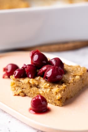 Milchreisauflauf mit Kirschen