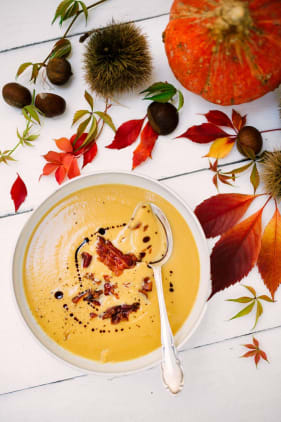 Kürbis-Maroni-Suppe
