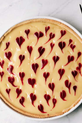 Tarte mit weißer Schokolade & Himbeeren