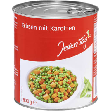 Jeden Tag Erbsen mit Karotten