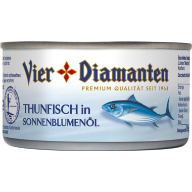 Vier Diamanten Thunfisch in Sonnenblumenöl