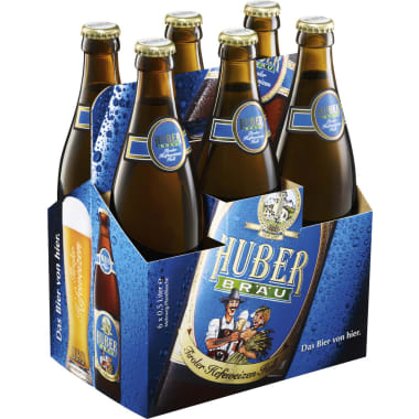 Huber Bräu Hefeweizen Hell Tray 0,5 Liter