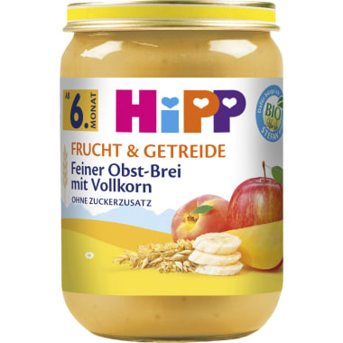 Hipp Feiner Obstbrei mit Vollkorn 6. Monat