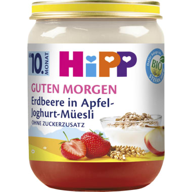 Hipp Guten Morgen Erdbeere in Apfel-Joghurt 10. Monat