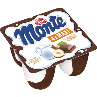 Zott Monte MAXI Milchcreme-Schoko-Nuss 4er-Packung