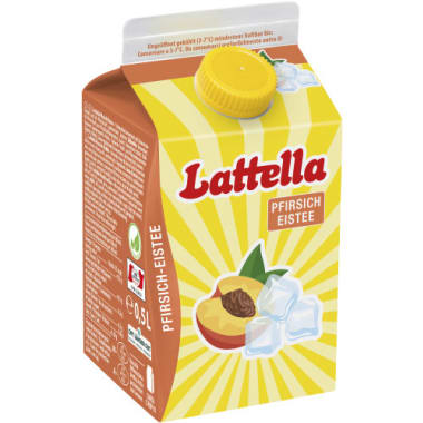 Lattella frucht & molke Limited Edition Pfirsich-Eistee 0,5 Liter