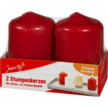 Jeden Tag Stumpen rot 2er 80x55mm